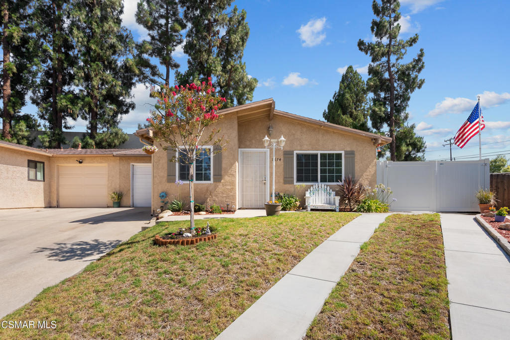 Welcome to this charming 2-bedroom, 1-bath home situated on a spacious lot in the heart of Central Simi Valley. This property offers incredible private outdoor living with a sparkling pool, lush garden, and RV access. Perfect for entertaining or relaxing. The backyard is an entertainer's dream, featuring a storage shed and a one-car garage with stylish checkered flooring. Conveniently located near shopping, dining, and parks, this home combines comfort, functionality, and a prime location. Don't miss your chance to make it yours! NO HOA.
