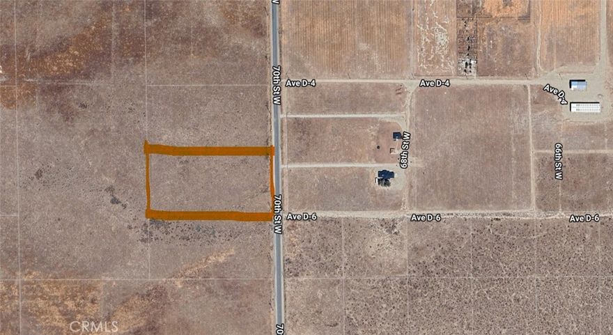 Prime 4.74-Acre Agricultural Land in Lancaster – Incredible Opportunity!



Discover the potential of this expansive 4.74-acre parcel ideally situated on West Avenue D-4 in the fast-growing Antelope Valley. Zoned for agricultural use (Please check with the county and city for the correct use zoning on this land), this flat and usable land is perfect for a wide range of farming, ranching, or rural residential applications. Whether you're looking to cultivate crops, raise livestock, or invest in future development, this property offers exceptional value and opportunity.



Enjoy wide-open spaces, beautiful desert views, and clear skies—just minutes from the amenities of Lancaster and convenient access to the 14 Freeway. This lot offers the perfect balance of peaceful rural living with proximity to city conveniences.



With land in this area in high demand, this is a fantastic opportunity for investors, farmers, or anyone looking to own a piece of California's high desert.