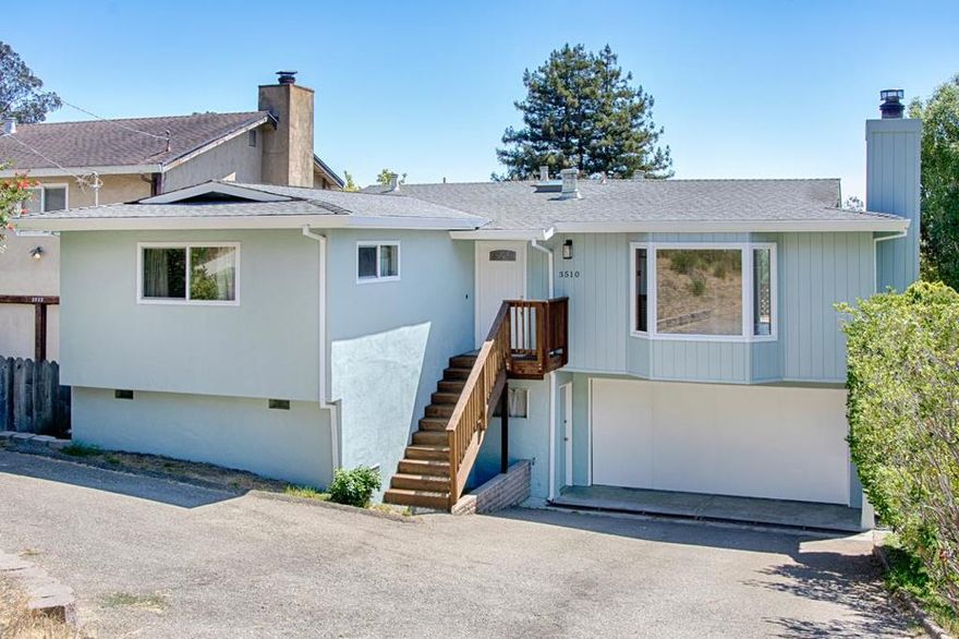 Great listing in the quiet and sought after Monterey Bay Heights location. The home features large LR/DA w/fireplace and view kitchen with beautiful newly installed Quartz Counter Tops. Updated LED lighting throughout. South facing rear of the home allows pretty views of the Monterey Bay. All living areas located on the main floor. Very open floor plan allows lots of natural light through the multiple double pane windows. Ocean view deck runs the length of the home with easy access to rear yard. Home has recently been professionally painted inside and out. All carpets have been removed, exposing oak floors that have been beautifully refurbished. There is also a substantial indoor laundry room w/sink., Large front and rear yards are awaiting a gardener's touch., Downstairs is a very spacious all-purpose room that could have a number of uses. Currently has its own gas heating, sink, half bath with a separate shower enclosure. Would make a fabulous workshop, Rec Room or additional living space. Oversized two car garage is adjacent to a large stand-up crawl space perfect for storing gardening tools, bikes, and anything else you need to store.  Parks, beaches, and commercial areas of Soquel, Aptos and Capitola are all a very short distance away. A great house for the money!