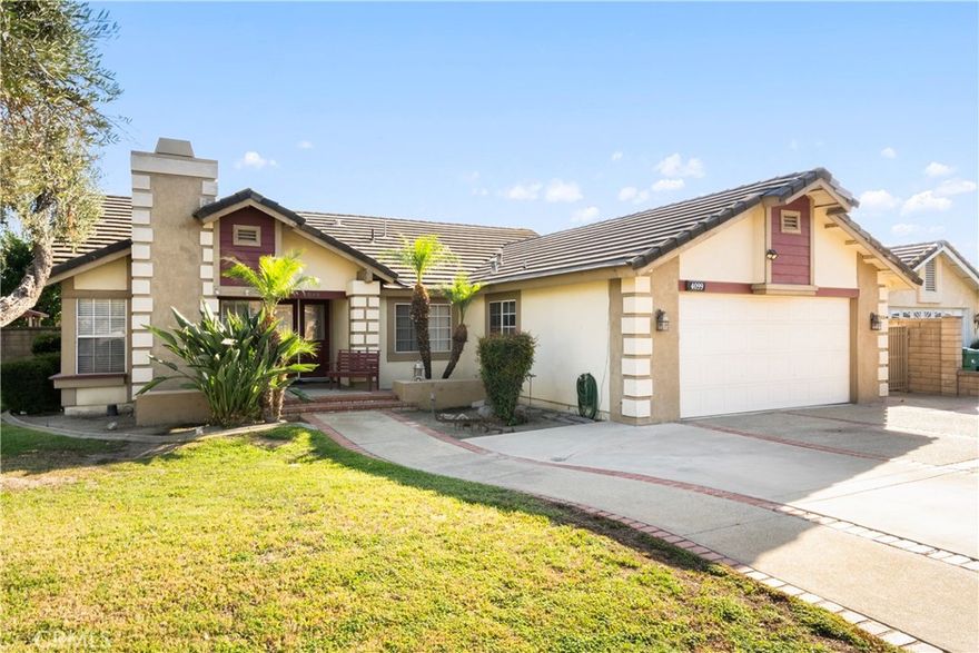 Welcome to 4099 Walnut Avenue!

This charming single-story home offers 4 bedrooms, 2 bathrooms, and 1,621 sq. ft. of living space on a spacious 8,537 sq. ft. lot. Built in 1984, the residence features a bright and functional floor plan with a comfortable living room anchored by a cozy fireplace, perfect for family gatherings. 

The kitchen and dining area flow seamlessly for everyday convenience and entertaining, while four well-sized bedrooms provide flexibility for a growing family, home office, or guest space. The primary suite includes its own private bath for added comfort. 

Step outside to a large backyard with endless possibilities — whether you envision a garden, play area, or outdoor entertaining retreat. The home also includes a 2-car attached garage, central A/C, and trailer parking with its own access.

Located in a desirable Chino neighborhood, this property is close to schools, shopping, dining, and easy freeway access for commuters. With strong bones and plenty of potential, 4099 Walnut Ave is ready for you to make it your own!