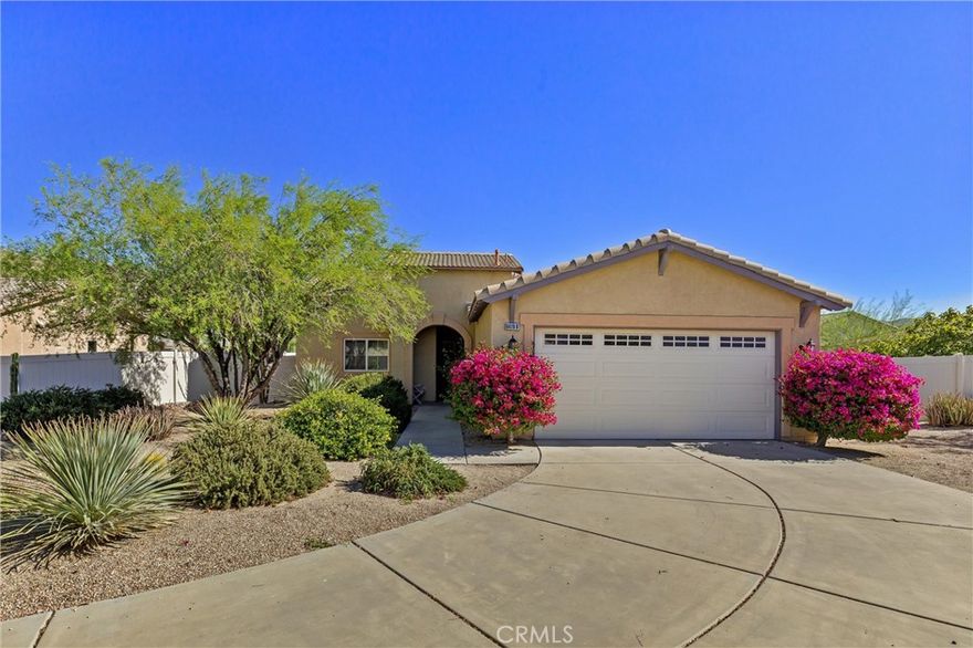 Mountain View Retreat with Stunning San Jacinto Views ~ Welcome to your private desert escape tucked away on a spacious lot in a serene cul-de-sac within a gated community. This 3-bedroom impeccable home  offers both comfort and convenience, with custom built-in cabinets and storage thoughtfully designed throughout.  The cozy fireplace sets the perfect mood for relaxing evenings, while the expansive backyard offers breathtaking views of the San Jacinto Mountains.  Step outside your door and enjoy resort-style amenities including multiple oasis-style pools, tennis and basketball courts, and a kids’ play area. For nature lovers, nearby hiking trails provide endless adventure and fresh desert air.  Conveniently just a golf cart ride away from Mission Lakes Country Club with some of the best Golf in the Coachella Valley ~ This is more than just a home—it’s a lifestyle!