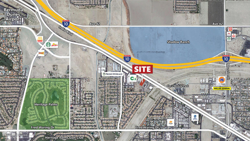 Great exposure on one of Indio's main corridors. 17,000+ cars per day on Indio Blvd. Easy access to Interstate 10. Indio is pro-growth and welcoming to new development. Indio is the largest city in the Coachella Valley. Indio, known as the City of Festivals, is home to the renowned Coachella Music Festival, Stagecoach Festival, & Desert Trip.