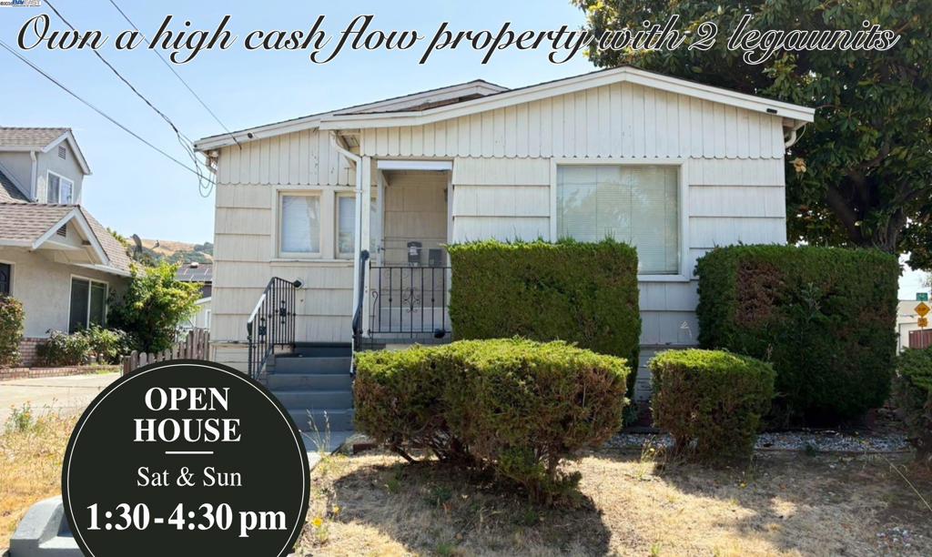 Don’t miss this rare opportunity to own a high cash flow property with 2 legal units on a spacious corner lot. Each unit has its own PG&E meter and private entrance from a different street, offering excellent privacy and flexibility. The front unit features 2 beds 1 bath, along with a dedicated laundry area. With a bit of vision, it can easily be converted into a 3 beds 2 baths home with an open-concept layout. Adding a large deck would make it the perfect space for outdoor entertaining, from weekend BBQs to gatherings with friends and family. The back unit offers 1 bed 1 bath, along with a cozy living room filled with natural light from a skylight and a charming, functional kitchen. This layout is ideal for extended family, rental income, or even a private home office setup. The generous corner lot provides unique advantages. You could divide the yard so that each unit has its own private outdoor space or open the side gate to create RV access. This setup is ideal for living in one unit while renting out the other, or renting both for outstanding income potential. Located in a friendly, established neighborhood with convenient access to BART and major freeways. While similar homes in the area are listed for much more, this hidden gem just needs a bit TLC to shine again.