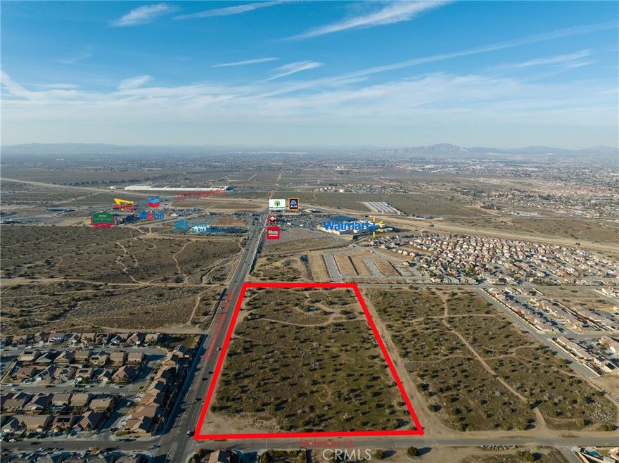 Land developers and investors do not miss this opportunity; this vacant land lot is located in a very desirable area in the City of Hesperia, just two right turns from the 15 freeway. Ten acres of relatively flat land, with 1320 feet of street frontage, this parcel is currently zoned residential vacant land, previously zoned commercial; the potential for a creative, savvy developer is infinite. The city developed the street, curb, and gutters; utilities are adjacent to the property. The Wal-Mart Super Center, Raising Cane's Chicken Fingers, Panda Express, Petco, In and Out Hamburger, and several other retail and commercial properties are located close to this parcel, making the property very convenient for consumers. Do miss this opportunity!