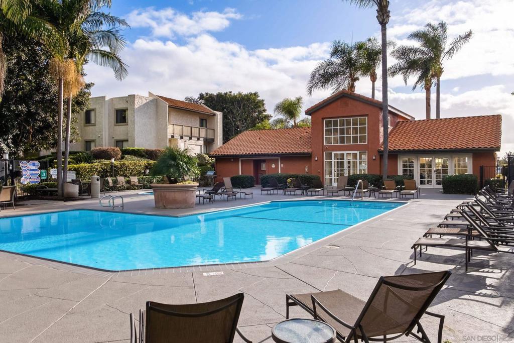 Top floor corner unit in desirable Rancho Penasquitos & award-winning Poway School disctrict! Huge covered balcony with closet! Nobody above you. Amazing community amenities: pool, hot tub, gym, clubhouse, lightened tennis courts, dog park, BBQ grills, playground, racketball court, volleyball court. HOA fees cover water, hot water, sewer, trash. 1 assigned parking & 1 unassigned space. Move-in condition! Kitchen: granite countertops with wood cabinetry & microwave. In-unit laundry. All walls/ceilings freshly painted, including bathrooms, all 5 doors & all baseboards. Brand new carpet. Newer fridge, washer, dryer. Brand new stainless steel appliances: Frigidaire electric stove & dishwasher. New garbage disposal & kitchen faucet. Marbled fireplace. Wall AC & wall electrical heaters in each room. Resurfaced bathtub & shower enclosure with "Miracle Method" application. Granite sinks in bathrooms. 3 ceiling fans. Mirrored closets. Crown molding. Plenty of storage. Condo professionally cleaned, including inside windows. Lowest price 2 bed 2 bath condo in zips 92126-92129, 92131, 92064! Seller may pay for buyers "buy down points" with a right offer.