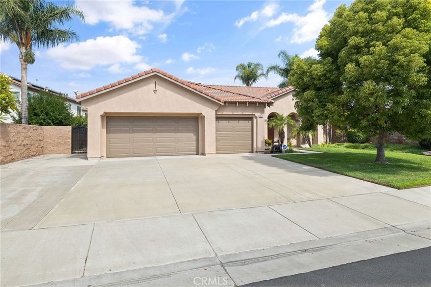 A rare single story pool home for sale in the safe residential neighborhood of Providence Ranch in Eastvale. This home offers an open floor plan with, a formal living room, den, family room, dining room, kitchen with large island and three bedroom, two and a half bathrooms. Plantation shutters in the family room and primary bedroom. Gas fireplace in the family room for cozy evenings. Freshly painted exterior, garage doors, fence, patio cover, and newly stained wood front doors. Three car garage with added 220 volt outlet. The residence is nearby parks, schools, churches, restaurants and shopping.

The beautiful backyard oasis is designed with an 18'x36' swimming pool and stand alone jacuzzi. The jacuzzi is under the large patio cover. Both swimming pool and jacuzzi are optional salt water. Also, in the spacious quarter acre lot is a lighted gazebo on a separate smaller patio, a patio mounted television, fully fenced and landscaped grassy area. A fabulous entertaining home and backyard!