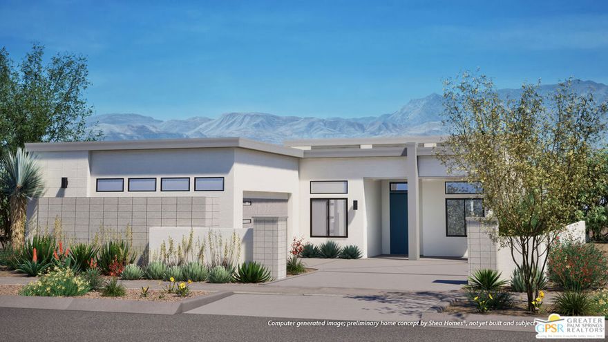 Welcome to Cotino, Storyliving by Disney, the first community of its kind in Rancho Mirage. Nestled on a great street and in near proximity to our clubhouse and the bay, this exquisite 3-bedroom, 3-bathroom, home with a gorgeous pool and spa is approximately 2,925 square feet and is nearly finished being built and is thoughtfully designed for those seeking a quick move-in home in Cotino. Built by Shea Homes as part of their Grand Collection, this stunning Sonora design showcases a distinctive Oasis exterior elevation that blends modern style with timeless elegance. The residence invites you to discover a thoughtfully designed open-concept floor plan that seamlessly connects spacious living areas for comfort and ease. The elegant primary suite serves as a private retreat, featuring an expansive bath and a generous walk-in closet. Two secondary bedrooms, each with their own baths, provide ample space for guests or family. The well-appointed kitchen is a chef's dream, showcasing gourmet-quality finishes, a large central island perfect for gathering, and a walk-in pantry for abundant storage. Step outside to the expansive outdoor living area accessible from both the great room and the primary suite ideal for entertaining or enjoying tranquil moments. A versatile flex space offers the perfect setting for an office, entertainment room, or hobby studio tailored to your lifestyle needs. Cotino combines natural beauty, charming parks, and the magic of Disney to create a unique and vibrant community -- perfect for beginning your next chapter. Come see for yourself and experience all that this exceptional community has to offer.