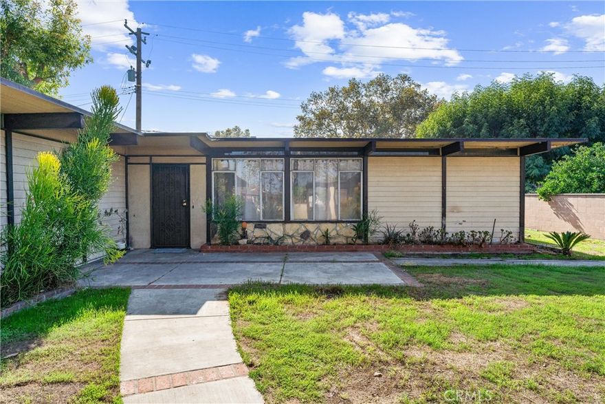 Step into this mid-century gem with tons of character and endless possibilities. This four-bedroom, two-bath home greets you with a spacious living room the moment you walk in, flowing seamlessly into the kitchen and dining area that opens right out to the backyard. There, you’ll find a lovely pool and a covered patio perfect for relaxing or entertaining.



The layout is thoughtfully designed, with the primary suite tucked away on one side of the home for privacy, while the other bedrooms share a bath on the opposite side. Out front, there’s a single-car carport with built-in storage that could potentially be converted into an ADU for extra income if you get the right approvals. Plus, you’ll love the welcoming front courtyard that adds a charming touch before you even step inside.



Nestled in a quiet, well-established neighborhood with long-time residents and easy access to freeways and shopping, this is a wonderful opportunity to create a truly unique home. 



Ready to see the potential for yourself? Come schedule a showing and imagine the possibilities!