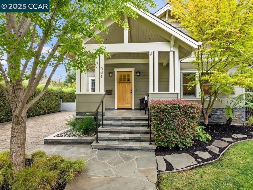 Quality and impeccable design in the Trail Neighborhood, walking distance to vibrant downtown and elementary and middle schools!  Fully renovated with high end materials and thoughtful craftsmanship, this spacious home offers the ideal combination of convenience and excellent construction.  Beautiful curb appeal with a stately exterior featuring an inviting front porch and mature trees.  Notable finishes are showcased at each turn.  Quarter sawn oak hardwood floors, true divided light Marvin windows and glass French doors, rich cabinetry, trim work, interior doors, high end appliances.  Primary retreat features a stunning bathroom, large walk-in closet and an adjacent office.  The fourth bedroom is exceptionally large and features a loft, offering flexibility.  Ideal backyard with large level lawn, paver patio, trex deck with cabelled railing.  Gated paver driveway. The location is one of the best!  Charming tree lined streets, multiple parks and schools are within walking distance, in addition to walking to all that downtown Lafayette has to offer with amazing shops and restaurants.  0.9 mile to Bart, 0.3 mile to the Lafayette Library and Learning Center.  0.5 mile to Lafayette Elementary, 0.3 mile to Stanley Middle, 1.7 mile to Acalanes High School.