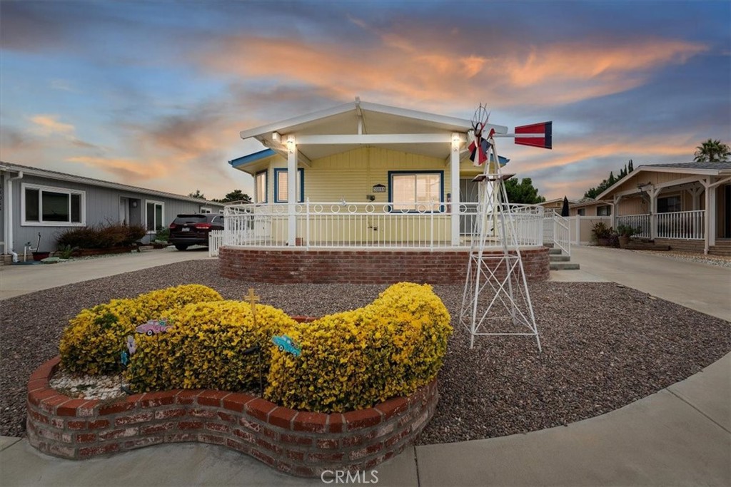 Welcome to Your Murrieta Retreat in a Sought-After 55+ Community! This charming manufactured home on land offers the perfect blend of comfort, convenience, and lifestyle. Situated on a large lot, this residence features an open-concept floor plan that maximizes space and natural light, creating an inviting atmosphere for daily living and entertaining. Highlights include: Oversized garage for storage, hobbies, or extra parking, RV pad with electrical hook-ups and dump station—ideal for adventurers, Low HOA dues in a well-maintained senior community, Side grass area perfect for pets to enjoy and on a permanent foundation (per tax rolls) for long-term peace of mind The location can’t be beat—just minutes from the freeway, shopping, dining, and the renowned Temecula Wine Country. Whether you’re looking for an easy-care primary residence or a lock-and-leave lifestyle close to everything, this home delivers. Don’t miss your chance to enjoy the best of Murrieta living in a quiet, friendly community designed for active seniors!