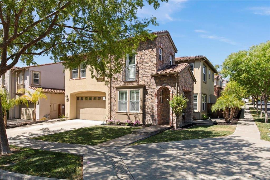 Wonderful Mediterranean Shapell home, 4-Bed/4-Bath, 2,945 SqFt, 6,100 SqFt lot in prestigious Gale Ranch Solaire. Beautiful tree-lined street in quiet neighborhood. High ceilings, abundant natural light, & tasteful & functional layout. Living room centered around modern fireplace. Large kitchen has built-in cabinetry, island, & granite countertops- ideal for cooking & entertaining. Resort-style backyard has stamped concrete, designer lighting, mature landscaping, & elevated seating area w/ travertine tile & waterfall- perfect for dining & entertaining. Main level guest bedroom w/ full bathroom. 2nd level has oversized primary suite w/ large walk-in closet w/ custom cabinetry, 2 additional bedrooms (1 w/ en suite bathroom), a large executive office, hallway bathroom, & loft perfect as a 2nd family room or children's play area. Top schools: Dougherty Valley High (#19 in CA), Gale Ranch Middle, Quail Run Elementary. The Plaza at Gale Ranch is walking distance & includes Safeway, Starbucks, and restaurants. City Center Bishop Ranch is 3.4 miles away. Convenient SF & SJ transit via HWY 680 & Dublin BART. Parks & hiking trails nearby. The functional layout, prestigious neighborhood, top schools, & wonderful outdoor, shopping, & entertainment options define East Bay living at its best.