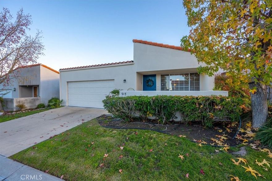 Believe your eyes!  A rare SINGLE STORY two bedroom, two bath, two car garage home has become available.  A central course unicorn property, this home is a single family detached residence in amazing condition in a small, well kept neighborhood with two parks on the south end of Atascadero with very low monthly HOA.  Only the second owner, 915 Patria is in amazing condition with all the most important improvements and move-in ready.  The HVAC system is less than two years old and so is all the venting.  With a wonderful sense of arrival, an enclosed patio invites you in through the front door into an open concept living room, dining and spacious kitchen.  The bedrooms are roomy and separated by each bathroom.  At the back of the home is the quiet primary en suite far from the activity of the house and opening onto your back patio and lawn.  Schedule your showing to see how the u-shape floor pan situates all the important living spaces around the back outdoor space, letting in great light.  A large partially covered patio provides shady outdoor space for warm summer days and there's a plenty of sunny patio and proper yard, too.  Just enough to enjoy, play and garden without overwhelming your time at home with upkeep.