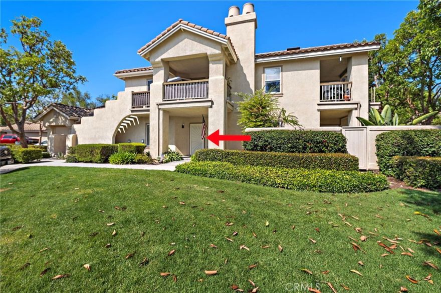 Welcome to 1 Encantado Canyon, a beautifully updated single-story end unit located in the sought-after Belterraza community of Rancho Santa Margarita. This light-filled 1,230 sq ft home features vaulted ceilings, an open-concept layout, an inviting fireplace, and stylish wood-like flooring throughout the main living areas. A spacious wraparound patio offers the perfect space for both relaxing and entertaining. The kitchen is equipped with Corian countertops, a modern tile backsplash, and direct patio access, while the primary suite includes cozy carpet, dual closets, a spa-inspired bathroom, and private access to a serene patio with a mature lemon tree. A second bedroom and full bath provide flexibility for guests or a home office. Additional highlights include fresh interior paint, two single-car garages (one with direct entry and laundry), low HOA fees, and access to SAMLARC amenities such as pools, parks, and a private beach club — making this home a perfect blend of comfort, convenience, and prime location.