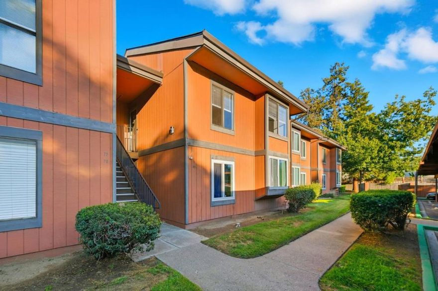 Modern comfort meets everyday convenience in this beautifully refreshed top-floor condo featuring 2 bedrooms and 1 bathroom. Freshly painted interior and brand-new carpeting that create a warm, inviting feel throughout. The open and airy floor plan seamlessly connects the living, dining, and kitchen areas, creating a spacious and inviting atmosphere. Natural light pours in through large windows. The updated kitchen features newer appliances, bright white tiled counters, a farmhouse sink, and ample cabinetry, making it both functional and stylish. Enjoy the convenience of in-home laundry with a full-size washer and dryer and built-in storage. Step outside to your private balcony, perfect for morning coffee or relaxing evenings, complete with extra storage space. This well-maintained community offers greenbelts, a variety of mature trees, and a tranquil environment. Residents can take advantage of the sparkling pool, relaxing spa, clubhouse, and children's playgrounds, enhancing the overall living experience. Water and garbage is included in the HOA. Ideally located near Historic Downtown Niles, Fremont Hub shopping and dining, Lake Elizabeth, scenic walking trails, and with BART just 4 miles away and easy access to major highways  this is a commuters dream. Move In Ready!