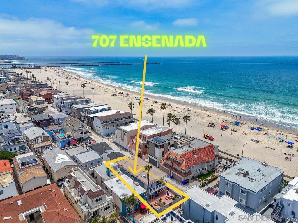 We are honored to present - 707 Ensenada Ct - a beautifully remodeled & TURN KEY trophy asset by the sea. This corner lot*, with un-obstructable OCEAN VIEWs and superior unit mix appeal to investors with an eye for both short-term and long-term gains. Each dwelling pulls serious weight on platforms like Airbnb, commanding up to $900+ per night(not including fees and taxes) during the peak Summer months. When the crowds thin out in winter, lock in reliable income with monthly rentals at prevailing market rates: Three bed / two bath fetches $5,000 per month. A 2 bed / 2 bath: $4,500 per month and a 2 bed / 1 bath: $4,250 per month. Each unit gets 1 of the (3) single car garages attached.