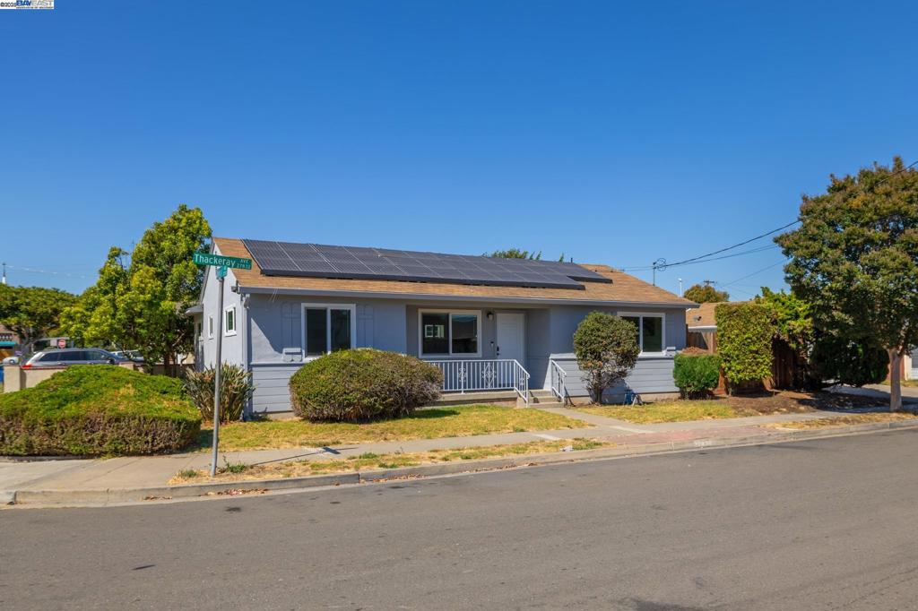 This 3-bed, 2-bath single-family home offers a bright open layout with new interior and exterior paint, beautiful wood flooring throughout, and an open kitchen perfect for entertaining. The thoughtfully designed floorplan includes a formal dining space, interior laundry, and solar panels for energy efficiency. But the true bonus? A detached garage fully converted into a 1-bedroom, 1-bath unit with its own kitchen and private entrance, ideal for multigenerational living, a guest suite, or extra income. It's a rare chance to enjoy flexibility without compromising your main living space. Situated in a convenient Hayward location near shops, dining, and major commuter routes, this move-in-ready home is packed with both comfort and potential. Live in one, rent the other, or bring extended family, the possibilities here are endless!