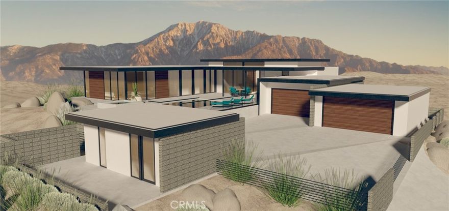 Welcome to Lot 67 in Desert Palisades, the final hillside enclave of Palm Springs, where cutting-edge architecture meets timeless desert beauty. This .52-acre buildable lot for sale in Palm Springs offers a gently sloping terrain, a north-facing orientation, and unobstructed panoramic views stretching across the Coachella Valley and toward the mountain ranges of Joshua Tree National Park. As one of the desert’s most celebrated luxury communities, Desert Palisades blends Mid-Century Modern design with contemporary architectural innovation, creating a private and serene setting with the San Jacinto Mountains as your backdrop. Generous spacing between parcels ensures privacy, while all utilities—including city sewer, water, and power—are stubbed to the site, making this a rare Palm Springs lot with utilities ready to build. Adding even more value, the seller is including a full set of architectural plans (not yet city-approved) with a preliminary grading plan. The proposed design envisions a 3,280 sq. ft. modern desert residence with 3 bedrooms, a 4-car garage, a pool, and a 332 sq. ft. ADU (Accessory Dwelling Unit)—offering a head start toward building your dream home. With completed modern homes in Desert Palisades achieving $5–6 million, and even higher values projected for upcoming builds, this property is an incredible opportunity for those seeking a Palm Springs luxury homesite or a prime investment lot in Palm Springs. Don’t miss your opportunity to secure this premier parcel—schedule your private viewing today and take the first step toward your architectural desert retreat.  Please look in the “Supplements” section of the MLS listing for the architectural plans and renderings of the proposed home.