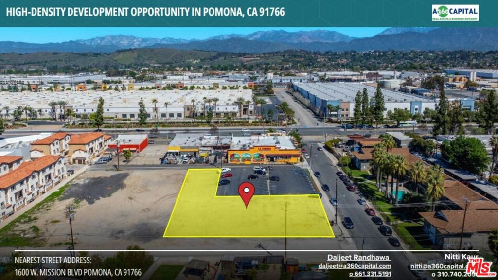 Located within Pomona's Corridor Specific Plan (CO-SP), this 23,568 SF site offers zoning for up to 70 units per acre, making it ideal for maximizing multifamily development potential. The property benefits from strong renter demographics, with nearly 40% of households renter-occupied among 104,000+ households within a 5-mile radius, supporting long-term rental demand. Pomona provides attractive entry pricing compared to neighboring LA County cities, yet growing demand creates a strong upside for investors. This rare infill opportunity can accommodate up to 37 units, allowing savvy developers to expand their portfolios in a high-demand rental market. Strategically located in Pomona's Midtown segment, the site is minutes from major freeways, transit lines, and regional employment centers. Population growth is projected to remain stable through 2029, and average household incomes exceed $100,000 within a 5-mile radius, supporting both workforce and market-rate housing demand.