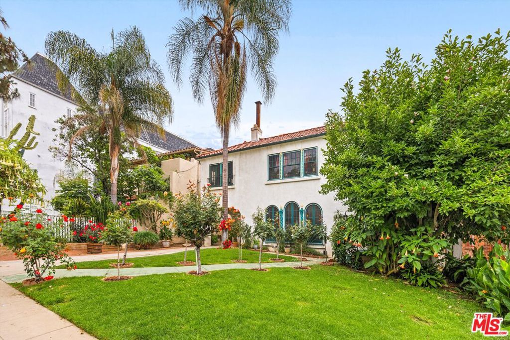 Welcome to 1266 North Flores Street, an outstanding opportunity for both owner-users and investors with a current CAP rate of 5.1% and tons of upside potential. This remarkable 5-unit property, located on a charming, tree-lined street ideally situated in the vibrant heart of West Hollywood, showcases a classic 1920's Spanish-style DUPLEX building in front, plus a separate TRIPLEX rear building. The expansive lower unit of the duplex and a 1 bed unit in the rear triplex are currently vacant, offering immediate flexibility for occupancy or rental. The duplex features bright and spacious units, each with 3 bedrooms and 1.5 bathrooms. You'll find beautiful hardwood floors, decorative Batchelder fireplaces, arched windows, and period details throughout. The upper unit boasts a generous patio, perfect for enjoying the California sunshine. The separate rear triplex (built in 1954) is comprised of three 1 bed + 1 bath units. Two upper units in the triplex feature impressive floor to ceiling windows and charming kitchens. Four units have air conditioning. Enjoy the beautifully landscaped property including backyard, courtyard and garden providing a serene outdoor retreat. A 2-car garage adds convenience for parking or storage. Soft story EQ retrofitting was recently completed on the rear building. This fantastic location allows for easy access to WEHO's premier dining & shopping including: Gelson's, Whole Foods, Trader Joe's, Arden, Pura Vita, Earth Bar, Zarape, & Connie and Ted's.