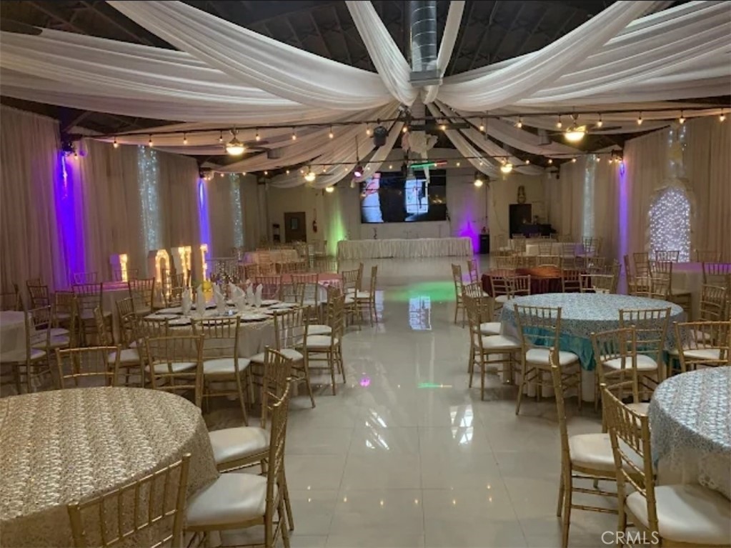 Excellent property for different kind of business. Right now, is operating as a Banquet Hall. Perfect for family gatherings, Class reunions, Weddings, Quinceaneras etc. You name it. Capacity 250 persons seated. Men and woman bathroom. Full equipped kitchen, small apartment in the back, Office, big storage garage, washer and dryer, Lighting, tv screens and more. A place that you need to see. Indoor parking for about 30 cars