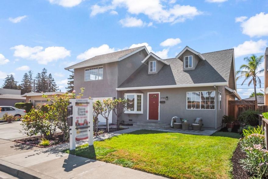 Meticulously-updated home around the corner from Santa Clara's 52-acre Central Park! Welcome home to thoughtful spaces & lovely natural light throughout. The inviting living room features a picturesque corner window & flows seamlessly into the dining area, where a bay window brings in even more light. The kitchen includes a skylight, crisp white cabinets, quartz counters with matching backsplash, & sink beneath a window overlooking your backyard. Downstairs, two comfortable bedrooms with walk-in closets & built-in shelves maximize storage. The private primary suite has peaceful separation from common areas & spacious en-suite bathroom. Plus, fresh interior & exterior paint, huge attic for extra capacity, central A/C & heat for climate comfort, alarm, & glistening refinished hardwood floors. Backyard boasts a covered patio area w/a ceiling fan; lush lawn w/attractive curved borders; charming white arbor; shed; vibrant rose bushes; & room for ADU, hot tub, or other dream setup (buyer to verify)! Fantastic location near large tech employers, major thoroughfares for commuters, & high-end amenities. Students have access to excellent schools in Central Park Elementary, Cabrillo Middle, & Santa Clara High (buyer to verify) & just 2.3 miles to prestigious Santa Clara University!