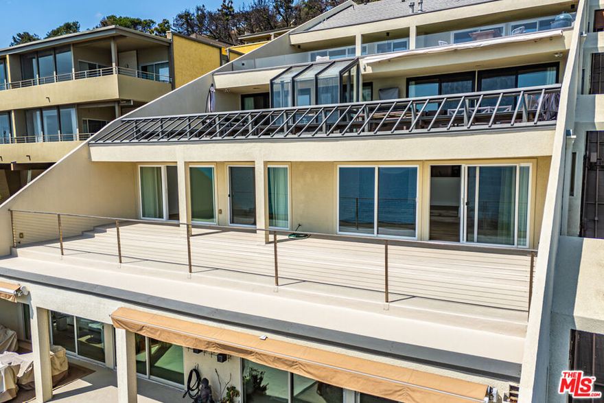 Modern 2-Bedroom Condo with Breathtaking Ocean Views. Experience coastal luxury in this spacious, contemporary 2-bedroom condo boasting spectacular, unobstructed views of the Pacific. Designed for comfort and style, this residence features a private 3-car garage, a built-in sauna, and a newly finished deck spanning nearly 1,000 square feet perfect for soaking in dazzling sunsets and ocean breezes. The primary Bedroom with a walk-in closet offers a serene retreat with an en-suite bath that includes a soaking tub overlooking the water, a floating dual vanity, and elegant finishes throughout. The kitchen is equipped with sleek black stainless steel appliances, quartz countertops, and custom high-gloss white cabinetry. Freshly painted walls, Italian interior doors, and porcelain tile flooring elevate the ambiance across (almost) 2,000 square feet of refined living space. Every detail has been thoughtfully curated to complement the panoramic views and modern design. This is more than a home it's a lifestyle. Come see it, feel it, and experience it for yourself. Minutes from the waves, the Getty Villa, and much more.