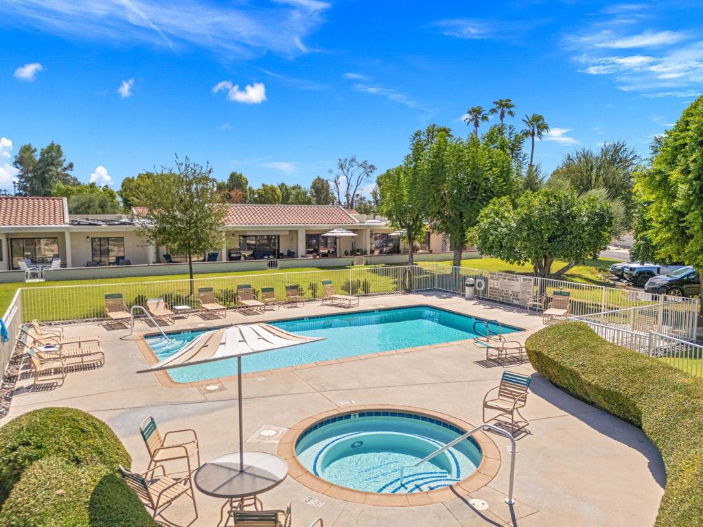 Welcome to Cathedral Canyon Country Club, a sought-after gated community offering an 18-hole golf course, tennis courts, multiple sparkling pools, a clubhouse, and more.This beautifully updated and fully furnished 2-bedroom, 2-bath condo is filled with natural light and designed for comfort and entertaining. Soaring 13-foot vaulted ceilings enhance the open floor plan, while both bedrooms function as private suites--ideal for hosting guests or creating a flexible retreat.The kitchen has been tastefully upgraded and opens seamlessly to the dining and living areas. Just beyond, a west-facing oversized patio captures stunning mountain views and provides direct access to the pool--perfect for relaxing or entertaining. A private front courtyard offers an additional outdoor escape for morning coffee or evening gatherings.Recent upgrades include a newly designed primary shower by a local designer, an energy-efficient HVAC system (2018), premium window treatments, newer appliances, and built-in storage in the attached two-car garage. Every detail reflects pride of ownership and careful maintenance.Residents of Cathedral Canyon enjoy resort-style living with golf, tennis, swimming, and social amenities--all just minutes from downtown Palm Springs, El Paseo, the airport, shopping, and dining.This home is move-in ready, fully furnished, and even includes a golf cart. Just bring your toothbrush and start enjoying the desert lifestyle!The community was freshly reseeded fairways mean lush green views are on the way!