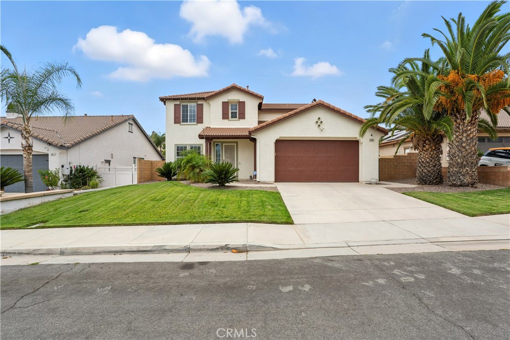 Welcome to this beautifully upgraded 5-bedroom, 3-bathroom home located on a peaceful cul-de-sac in Winchester! With 3,212 sq. ft. of thoughtfully designed living space, this two-story gem combines modern luxury with everyday functionality.
The heart of the home is the remodeled kitchen, showcasing stunning white quartz countertops with dramatic black striations, a black granite utility sink, stainless steel appliances, white soft-close cabinetry, a large center island with bar seating, custom industrial lighting, and a built-in wine fridge. The space opens to the cozy family room, complete with a custom bar, a second wine fridge, and a large industrial ceiling fan for added comfort.
Elegant custom black barn doors separate the formal living room from the main living area, offering flexibility and style. Additional upgrades include luxury vinyl plank flooring, wood blinds, custom paint, and recessed lighting in select rooms.
Downstairs also features a formal dining room with statement industrial lighting, a bedroom, and a full bath—ideal for guests or multi-generational living. Upstairs, you'll find three spacious secondary bedrooms with newer carpet and generous closets, plus an oversized primary suite with its own industrial ceiling fan, walk-in closet, and a private spa-like bath with custom black sink, white cabinetry, a sunken tub, separate shower, and private toilet room.
Step outside to a pool-sized backyard, perfect for entertaining! It offers a large wood patio cover, a mix of decorative concrete and lawn space, and a rear slope for added privacy from rear neighbors.
Additional features include:
3-car tandem garage with storage racks and EV charger, solar, water purifier/softener system, ADT security system
Close to the heart of Temecula’s wineries, shopping, breweries, and exciting new restaurants, this home truly offers the best of both comfort and convenience. Don’t miss your opportunity to make it yours!