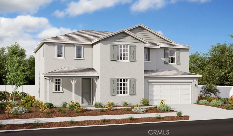 Welcome to the Presley plan in Legacy at Braverde masterplan in Menifee. As you enter, a grand 2 story entry welcomes you. The main floor offers an expansive great room, and the beautiful sunroom with a vaulted ceiling creates a vibrant light and bright feeling, a gourmet kitchen includes white cabinets and quartz counters, and an immense center island—perfect for entertaining and a cook's dream come true! The whole house has 8-foot interior doors, flooring includes a combination of carpet in bedrooms, hallways and stairs, wood laminate flooring on the main level and 12 x 24 tile flooring in all bathrooms and laundry room. A convenient first floor bedroom/ full bathroom and a spacious 2-car + storage garage completes the first level of the home. This home also features an open white stair railing leading up to the second level where you'll find a large loft and three inviting bedrooms to include a luxurious owner's suite complete with an expansive walk-in closet and deluxe bath with separate shower and soaking tub. Estimated completion is September