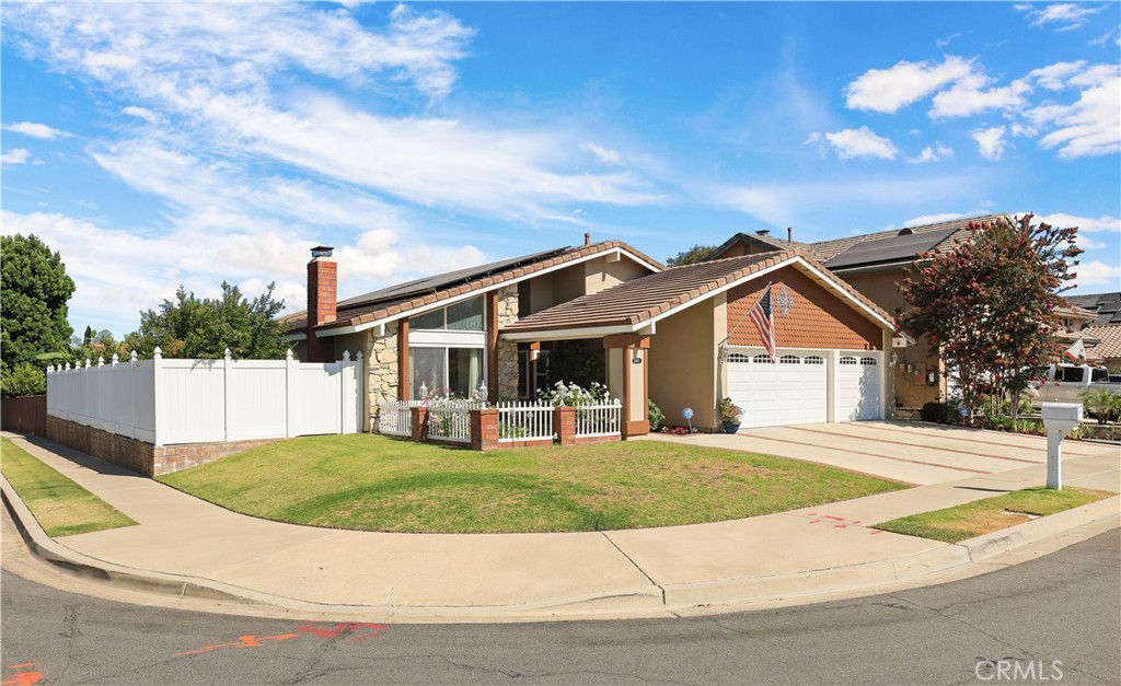 Welcome to 21071 Avenida Albercon, a well-maintained single-story home nestled in the corner of a quiet cul-de-sac lot in the desirable Serrano Park neighborhood of Lake Forest. Offering 4 bedrooms and 2 full bathrooms, this thoughtfully designed, energy efficient home provides a seamless blend of comfort and functionality. Light-filled living areas feature vaulted ceilings, large dual pane windows, elegant crown moldings, fresh coats of paint, recessed lightnings, laminate flooring throughout the house and a cozy fireplace that creates a warm, inviting ambiance.
The updated kitchen is equipped with modern sky-lights, granite countertops, custom white cabinetry, double oven, and a reverse osmosis water system. An additional enclosed patio extends the living space and offers the perfect setting for year-round enjoyment—whether used for additional work space, relaxing, or entertaining.
The private oasis backyard features low-maintenance artificial green turf, fruit trees and gazebo, ideal for outdoor gatherings. The primary suite offers a walk-in closet and an En-suite bath featuring dual sinks and a step-in travertine tile shower. Additional highlights include indoor laundry, central A/C, solar panels and with an EV fast charged garage ready for your electric vehicle.
As part of the sought-after Serrano Park community, residents enjoy access to amenities including low HOA, no Mello Roos, swimming pools, tennis and volleyball courts, playground, walking trails, and a clubhouse. Located just minutes from the Irvine Spectrum, Great Park and a variety of shopping destinations, with convenient access to top-rated schools, and the 5, 405, 133 and 241 freeways, this home delivers the perfect balance of convenience and a peaceful community living. Don’t miss the chance to make this single story gem your own!