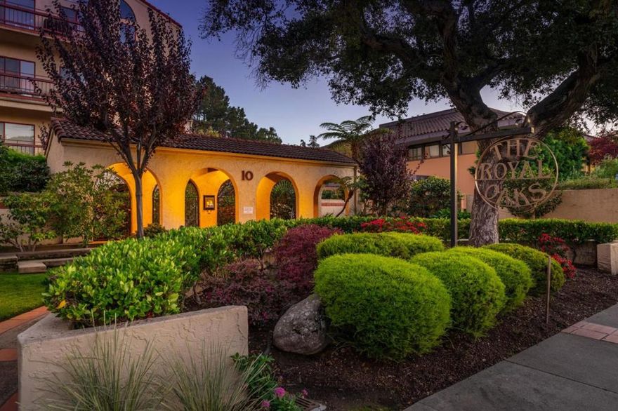 CORNER UNIT offering one of the most inviting lifestyles in Royal Oaks. Live across from Central Park, your 16-acre backyard, proximity to downtown San Mateo restaurants, fitness and shops. With 1,736 sq ft on one level, this updated home feels open, comfortable, and ready to enjoy. Thoughtful updates include new luxury vinyl plank flooring, 4Â¼" Coronado baseboards, updated lighting, new appliances with a wine refrigerator, refreshed hardware, a refinished tub, and an updated fireplace mantle. The dine-in kitchen features Quartz countertops and a breakfast nook that opens to a covered balcony, creating the perfect morning routine. The living room sets the tone for relaxing evenings and effortless entertaining with its stylish wet bar, mirrored backsplash, corner fireplace, and a balcony that elevates the entire space with an easy indoor-outdoor flow. The en suite retreat includes its own balcony, dual vanities, and a spa-inspired tub and shower ensemble. Enjoy three balconies, in-unit laundry, two deeded parking spaces, and open-air access to your front door without shared hallways. An elevator serves every floor and the garage. Minutes to downtown, Caltrain, and major commute routes. Come experience this exceptional home and lifestyle. Say, YES, to this address!