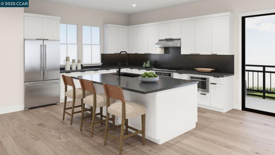 Discover luxury living in a sought-after location at Manzanita Park. The first floor features an inviting foyer and a versatile secondary bedroom complete with a desirable private bath. On the second floor, a light-filled great room connects to a beautiful covered balcony ideal for entertaining. Adjacent, the casual dining room flows seamlessly into the well-equipped kitchen, complete with an expansive island, generous counter and cabinet space, and a pantry. The primary bedroom is a quiet retreat featuring a walk-in closet and a relaxing primary bath with a dual-sink vanity, a luxe shower with seat, linen storage, and a private water closet. Two secondary bedrooms share a full hall bath. Other highlights include an everyday entry, a covered deck, a first-floor powder room, and bedroom-level laundry.  Picturesque rolling hills of Morgan Hill.  Manzanita Park Community amenities include pickleball courts, tot lot, private dog park, centralized resident congregation area and serene gardens. Located close to 101,  Caltrain, employment and education hubs of Silicon Valley.  Enjoy a vibrant nightlife and elevated dining experience in Downtown Morgan Hill. (Photos not of actual home, for marketing, features and upgrades are different)