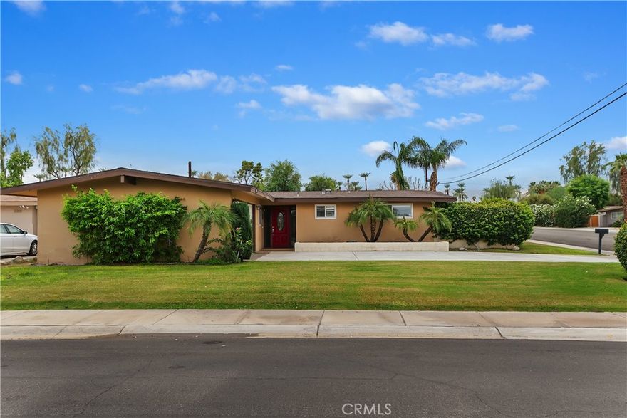 Welcome to this lovely Palm Desert home, perfectly blending comfort, style, and desert charm. This spacious residence features 3 bedrooms and 2bathrooms, offering plenty of room for family, guests, and entertaining.



Step inside to discover an inviting open floor plan with abundant natural light, tile flooring, and freshly painted walls throughout. The kitchen is a chef’s dream, featuring a gas range, double sink, ample counter space, perfect for preparing meals and hosting gatherings. The elegant primary ensuite offers a luxurious retreat with a walk in tile shower, while your guests enjoy the guest bathroom with a tub.



Additional highlights include a 2-car garage, a separate laundry room, solar panels installed 3 years ago with a $291/month lease, a new roof installed 3 years ago, and a condenser replaced about 5 years ago, providing comfort and peace of mind.



The backyard is a true blank canvas, ready for you to personalize and create your dream outdoor space, complete with a gas BBQ, ideal for entertaining, gardening, or simply enjoying the desert lifestyle. Security and convenience are enhanced with a Ring doorbell.



Located in the heart of Palm Desert, you’re minutes from shopping, dining, golf, and all the Coachella Valley has to offer. This is more than a home—it’s a lifestyle. Don’t miss your chance to make it yours!



**Some photos have been virtually staged, grass has been virtually enhanced.**