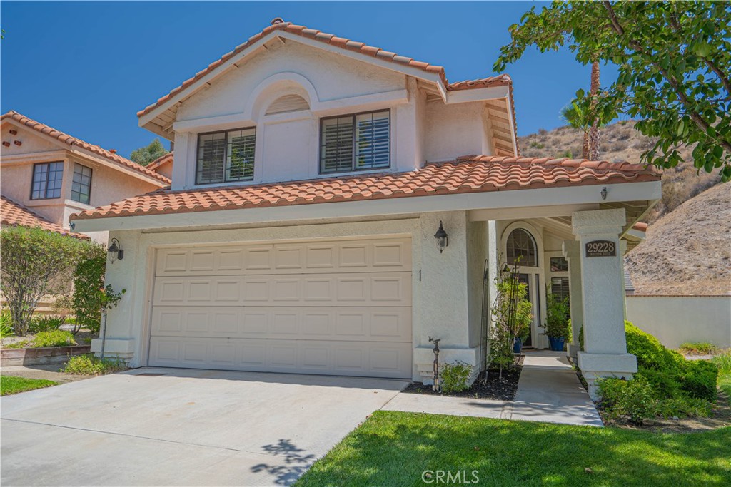Welcome to this charming American Beauty Meadows Cul-De-Sac home on a large private lot. As you arrive, you are welcomed with a large front yard with beautiful mature trees. The home has a very private location with no neighbors on one side. When you step into the home, you will notice the open floor that leads into a warm and inviting living room and formal dining room. There are high vaulted ceilings and large windows that let in a lot of natural light. The wood-like laminate flooring and plantation shutters are found throughout the home. A cozy family room features a beautiful granite fireplace with a mantel and recessed lighting. The family room opens into the eating and kitchen areas. Kitchen features granite countertops with a beautiful tile backsplash, newer stainless steel appliances, recessed lighting, beautiful pendant lighting over the island, seating around the breakfast counter, and crown molding. There is a half bathroom downstairs with an updated vanity, electrical soffit, newer floors, newer light fixtures, and newer baseboards. Upstairs, you will find 3 spacious bedrooms. The primary bedroom features wood-like laminate floors, a vaulted ceiling, and large windows with plantation shutters. The primary bathroom has double sinks, wood frame mirrors, decorative lighting, and a tub/shower combination. The two additional rooms are good size, also with plantation shutters. The hallway has a nice-sized full bathroom. There have been many upgrades to this home that include, EV Car Charger, NEW HVAC, New water heater, copper repipe, recessed lighting in the family room and kitchen, newer interior doors and hardware, newer light fixtures throughout, newer baseboards, and so much more. Outside is your private oasis with a large backyard featuring an extended patio, pavers to create an outdoor living space, a storage shed on the side of the house, white vinyl fencing, string lights, and plenty of room to enjoy all your entertaining needs. American Beauty Meadows community amenities include a pool, spa, tennis court, front yard maintenance, and all common areas. Close to shopping at the newest shopping complex in the community, featuring Sprouts Market, Starbucks, Chipotle, and many other restaurants. Freeway access to the 14 is very close for your commute, and there are wonderful schools nearby, too. Call for a showing today!!