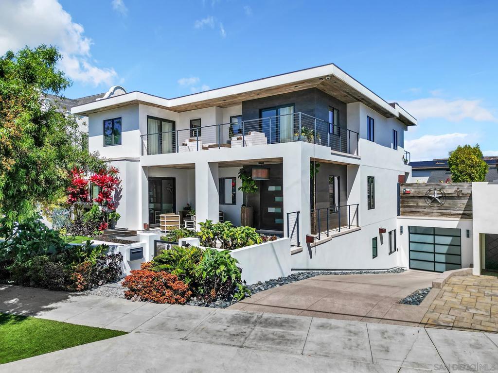 Built in 2016 and impeccably maintained, custom, island home. Starting with the 2,700+ SF underground garage which accommodates 5+ cars, golf carts, bikes and toys, and to top it off, there is a retractable 12 FT skylight which leads to a roof deck w/ seating around a fire pit and 360 degree views from Downtown SD to Mexico. Gorgeous inside!! With 6,000 SF of modern living space and over 1,100 SF of covered patios & outdoor entertaining space! A smart home with solar. (owned) An entertainer outdoor paradise, with pool, water features, above ground spa, covered fireplace, TV and private backyard all located on one of the quietest streets in Coronado. Close to the yacht club, golf course, tennis center, restaurants, shopping and the beach! The floor plan is designed to be adaptable to a variety of family styles, currently perfect for a couple, and also can accommodate a large family with 6 bedrooms. The quality of finishes, appliances and fixtures will be appreciated by someone with the highest bar as there are few homes that compare on the Island! It's a "Smart Home" with the highest level of technology and a contemporary design that will stand the test of time. With 6,000 SF of living space, 2,700 SF of finished underground garage space and 1,100 SF of covered patios there is approximately 9,800 SF of improved space ....Between the location and the improvements this property will be incredibly difficult to replace here on the Island!