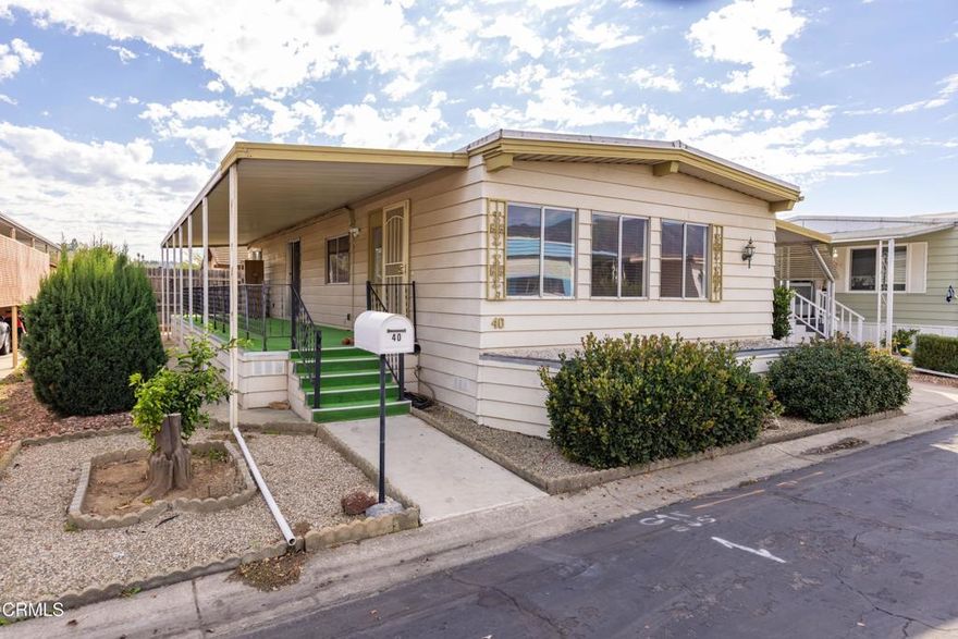 Ojai Living with Topa Topa Views: 40 Don Antonio WayDiscover the best of Ojai living in this charming 2BD/2BA mobile home, ideally situated in the peaceful rear of the gated Ojai Villa Mobile Estates community. Enjoy stunning Topa Topa mountain views from the bright living room or relax on the large covered front deck finished with low-maintenance turf. Updated with two energy-efficient mini-split units for year-round comfort. Convenient carport and large detached storage shed. Just steps from the Ojai Valley Bike Trail and moments from town. Community amenities include a clubhouse, gym, pool, and spa, offering the perfect blend of comfort, scenery, and Ojai lifestyle. Rent to new buyer $1082.66