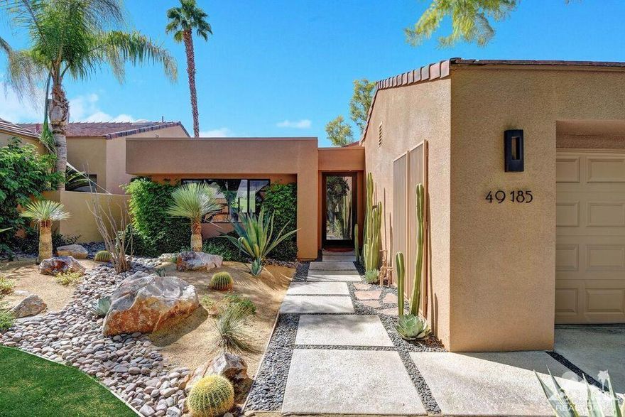 FREE-STANDING 2BR/2BA + den + family room on the lush 14th fairway! Stunning, fresh renovation, perfect in every way, on one of the best streets in the club. Thoughtfully remodeled with crisp, clean lines, flawlessly executed architectural details, all the high-end features & tasteful amenities normally found in homes at TWICE the price! Professionally designed & decorated, the seller spared no expense re-imagining this residence. Gorgeous Italian porcelain flooring, custom cabinetry w/pullout drawers, NEW HVAC & ducts, Dacor appliances, Crema Marfil marble bars & fireplace, slab granite counters in kitchen/baths, architectural downlighting, tiered skylights, motorized window shades, frameless shower doors. Lavish attention to detail - the list is endless! Two large bedroom suites, family room, dedicated den/office, chef's dream kitchen, spacious living room, multiple patios, private spa, fabulous views of mountains & golf course. Be sure to click on the Interactive Virtual Media link!