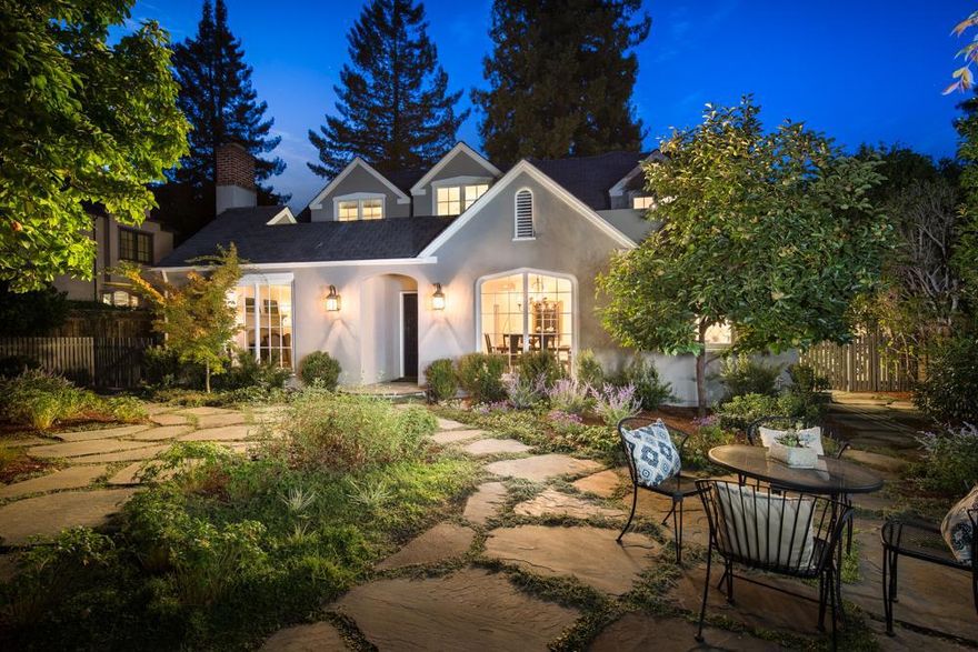 Exquisite Luxury in Crescent Park. Captivating gardens frame this recently remodeled 5 bedroom, 4.5 bath residence of over 4,100 sq. ft. (per plans) that provides a poolhouse and delightful grounds of 12,000 sq. ft. (per city). Enjoy a flexible, walk-out lower level and soothing, sun-lit spaces, including an elegant gourmet kitchen, bursting with classic charm and modern amenities. An upper patio overlooks the poolside retreat, while a variety of fruit trees are found throughout the wraparound gardens. Sky-lit and versatile, the poolhouse offers a wet bar and a wall-bed. Stroll to popular University Avenue, Eleanor Pardee Park, and top-ranking Duveneck Elementary (#5 in CA, #11 in USA) (buyer to verify eligibility).