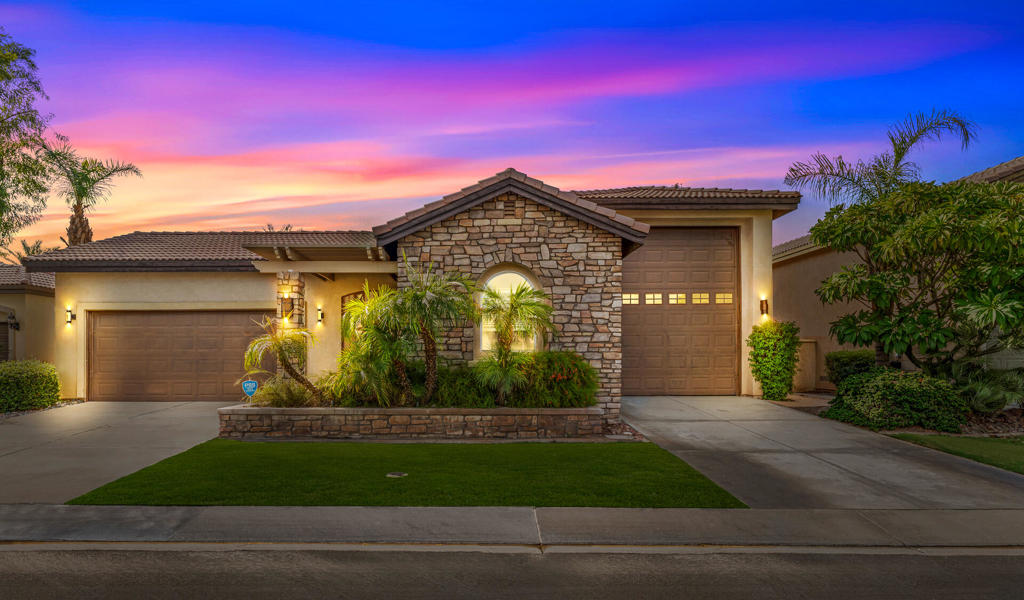 Prime Investment Opportunity - 3-Bedroom Home with RV Garage & No Rental RestrictionsThis upgraded 3-bedroom, 3.5-bath home--including a private attached casita with its own full bath--is a rare investment opportunity in one of the desert's most sought-after locations.A major highlight is the 5014 RV garage (with direct access to the home), plus an additional 2-car garage. Investors will immediately see the potential--this oversized RV garage can be kept as-is for added value or converted into additional living quarters, a game room, or even a large rental suite to maximize income.The home features recent upgrades including newer flooring, fresh interior paint, newer AC units, and a saltwater Pebble Tec pool & spa. A private gated courtyard with a custom water feature, Alumawood cover, ceiling fan, and multiple sitting areas adds to its rental appeal. Custom electric outdoor privacy screens make the backyard comfortable year-round, while the property backs onto a peaceful water stream and greenbelt for extra privacy.Best of all, this section of the community has no rental restrictions, making it a turnkey short-term rental with high-demand potential. Its prime location within walking distance to Coachella, Stagecoach, and the Empire Polo Club ensures year-round interest from festival-goers and vacationers alike.Sold fully furnished and move-in ready, this property offers a lucrative opportunity to generate strong rental income immediately. With its combination of location, flexibility, and upgrades, this is the best-priced investment home in the community--a must-see for serious investors. This is the perfect 1031 tax exchange purchase for the serious investor looking to generate cash flow for years to come.