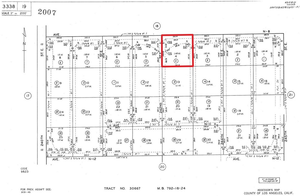 APN: 3338-019-004 Coordinates: 34.623778, -117.697861 2.73 Acres for sale in LA County. This parcel is located off of 240th St E on E Ave N-8 in Palmdale, CA. Accessible via dirt road from 240th St, a paved road.