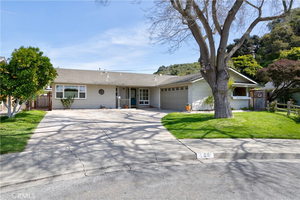 Immaculate, single-level beauty nestled in the corner of a cul-de-sac in this well-established neighborhood that is just minutes from the village of Arroyo Grande. The curb-appeal begins with the mature Ash tree and a large stamped concrete driveway that leads to a light-filled and spacious home. Once inside you'll appreciate the upgraded kitchen and bathrooms, recessed lighting, dual pane windows, living room with gas fireplace, separate office space AND a large family room in the rear that has a wet bar, built-in cabinets, picture window with views of the hillside, wood-burning SECOND fireplace, 1/2 bath and french doors that lead to the sunny brick patio with a built-in BBQ, ALL OF WHICH COULD EASILY BECOME AN ADU for rental purposes or generational living!! Lots of unique outdoor spaces on this large lot that include an enclosed vegetable garden, fruit trees galore, in-ground fountain and custom gates that provide protection for little ones or pets. The primary room has a large walk-in closet and an additional bonus area that could be used as a second office, craft room, nursery or whatever you can think of. Solar powered, freshly painted and just waiting for it's next owner. The historic village is the heart of the town and mere blocks away; Arroyo Grande also offers great dining, music, theatre, wineries, shopping and is short drive to the beautiful Pacific Ocean! Come see how special 508 Launa Lane is and decide for yourself if your next chapter begins here.