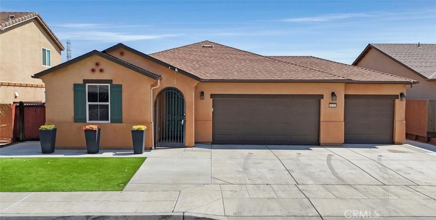 Take a look at this beautiful home in North-West Fresno, nestled in a family-friendly neighborhood and loaded with upgrades! Enjoy the convenience of a finished 3-car garage, custom wrought iron security gate, low-maintenance turf front yard, modern LVP flooring, tented windows for added efficiency, and a large storage shed. The open great room is perfect for gatherings, featuring a stunning kitchen with a spacious island, granite countertops, stainless steel appliances, and ample cabinetry. Natural light fills the dining and living areas, creating a warm and inviting atmosphere. Bedrooms offer generous closets, while bathrooms have been meticulously maintained. Step outside to a backyard designed for both relaxation and function, complete with a covered patio, grassy area, spacious side yards with iron fencing ideal for a dog run, and plenty of storage. Don't miss this move-in ready gem, schedule your private showing today!