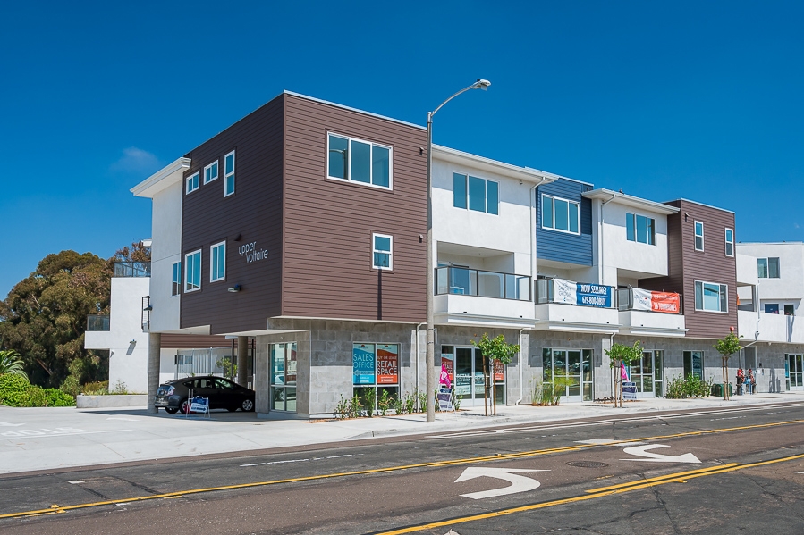 VA APPROVED as of 7/3/19! Close in 30 days or Less! Unit #210 - Voltaire Bridge Package! New construction townhome situated between OB & PL. 3 designer palette finish packages, outdoor balconies, serene master suites, chef's kitchen with stone islands & stainless appliances, abundant natural light & coastal breezes, panoramic views of the city lights & mountains. 2 parking spaces, + 1 storage unit. 5, ground floor retail spaces along Voltaire. Webpass internet included. The kitchen features beautifully crafted cabinets with complementary hardware and islands with pendant lighting. Quartz countertops with designer tile backsplashes and fixtures, alongside Whirlpool collection appliances. Stunning master bathrooms feature dual, stone vanity sinks. Secondary bathrooms include designer tile accents. Powder rooms feature pedestal sinks and unique tile flooring. HOA includes Webpass internet service, secured entry gate with call box, and surveillance monitoring system. There will be washer/dyer hookups - washer/dryers not included. Convenient shopping, dining and retail nearby! NOTE: Images shown may be of a rendered model, not necessarily of unit. Floor plans, elevations, renderings, features, finishes and specifications are subject to change at any time and should not be relied upon as exact representations, express or implied. All square footage references are approximate and should not be considered exact measurements. The developer reserves the right to change floor plans, elevations, features, finishes and specifications at any time, without prior notice.. Neighborhoods: Point Loma Complex Features: ,, Equipment: Fire Sprinklers, Range/Oven Other Fees: 0 Sewer: Sewer Connected Topography: GSL