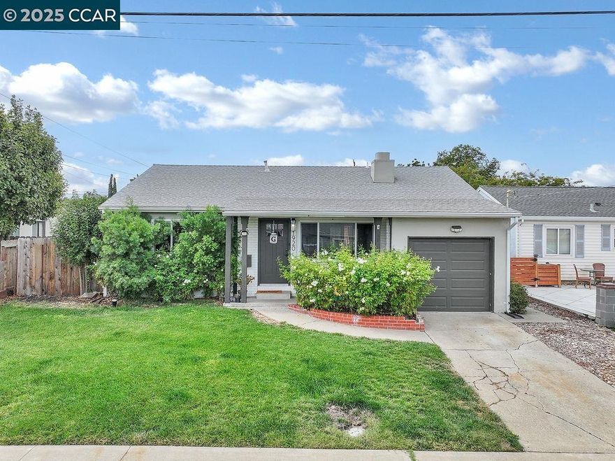 Charming Updated Home with Modern Upgrades and Sunset Views  This beautifully updated 3-bedroom, 1-bath single-family home is move-in ready and full of thoughtful upgrades inside and out. Step inside to find durable LVP flooring throughout and a remodeled kitchen featuring quartz countertops, newer appliances, and crisp modern finishes. The updated bathroom adds a fresh, contemporary touch.  Enjoy peace of mind with brand-new plumbing and a new sewer system completed within the last six months, along with newer HVAC and vinyl windows for year-round comfort. The home’s east-facing orientation welcomes morning light in front and offers stunning backyard sunsets in the evening.  Outside, a charming flower bush and front lawn create inviting curb appeal, while the spacious backyard—with a new fence and low-maintenance landscaping—provides plenty of room to relax or entertain. A single-car garage adds convenience and extra storage.  Ideally located near freeway access, this home offers both comfort and convenience—perfect for commuters and anyone seeking a beautifully updated, move-in-ready property.