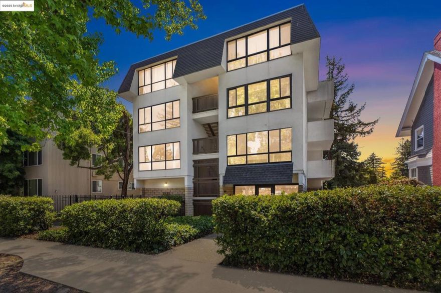 Coveted Berkeley location in Elmwood neighborhood -close enough to stroll to renown UCB campus or your choice of cafes and it's on the bus line! Bright, updated, 2 bedroom & 1 bath is on the 1st floor (above the lobby level). Easy one-level living with an open floor plan and a wall of windows in the living room. Sliding doors lead to a lovely balcony from the dining area - convenient for al fresco meals, which is open through to the well-equipped kitchen w/breakfast bar. Built-in shelving along the hall provides for extra storage. The low rise, well-managed boutique building has an elevator & exterior staircase, both w/almost direct access at the front door of the unit (no need to use hallways). Parking is behind a security gate, laundry is on the ground floor. Directly across from low impact Clark Kerr with it's running track, sports fields and access to the Claremont Canyon Regional Preserve for hiking with world-class views of the Bay Area! Conveniently located close to the Elmwood & Claremont commercial districts. Best that the East Bay has to offer at your doorstep! Also available for short-term rental $3700/mo (furnished is an option)
