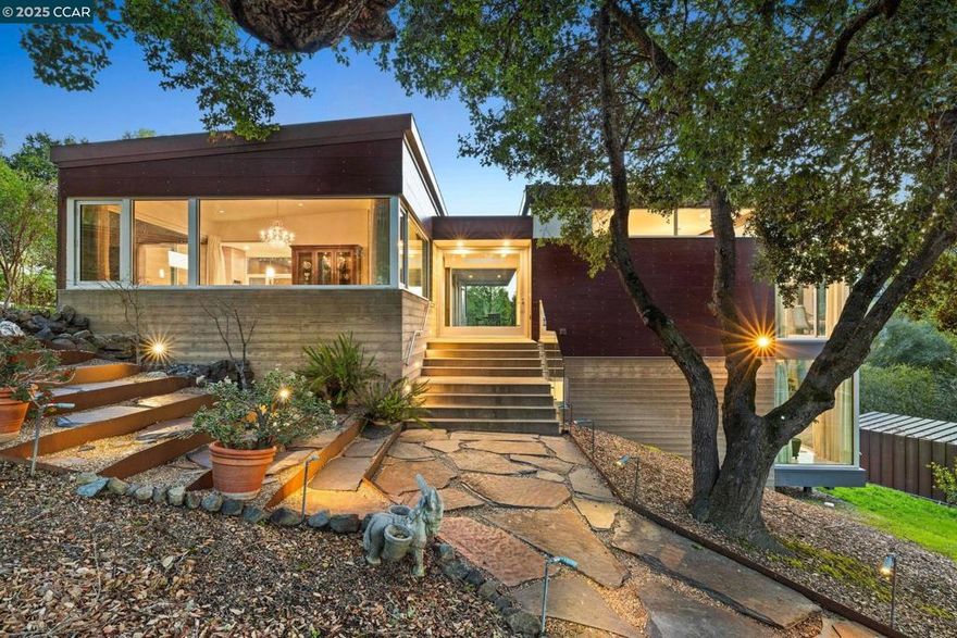 Fantastic New Price! Welcome to 2 Crane Court – a stunning modern masterpiece custom designed by noted Bay Area architects, EnvelopeAD, whose aim was to conform the vertical surfaces of the home to engage the interior living spaces in order to capitalize on the beauty of the site while offering vistas of the prominent ridgeline to the west.  The unique design results in a home that steps gracefully down the hillside with the bedrooms tucked gracefully under the primary living areas. This modern home with simple and precise design and its very functional spaces fits every taste and is timelessly enjoyable. Located in the coveted Sleepy Hollow neighborhood, 2 Crane Ct. is in an idyllic spot in Orinda known for its close community, top rated K-12 schools, local and regional parks, Sleepy Hollow Swim and Tennis, convenient freeway/BART/commute options, and the iconic Orinda Theatre. It is easy to see that 2 Crane Court is not your typical Orinda rancher – a dramatic and gorgeous Modern Masterpiece located in a spectacular setting awaits you.  See reviews of the home from local architects in MLS associated documents. Views:  Ridge