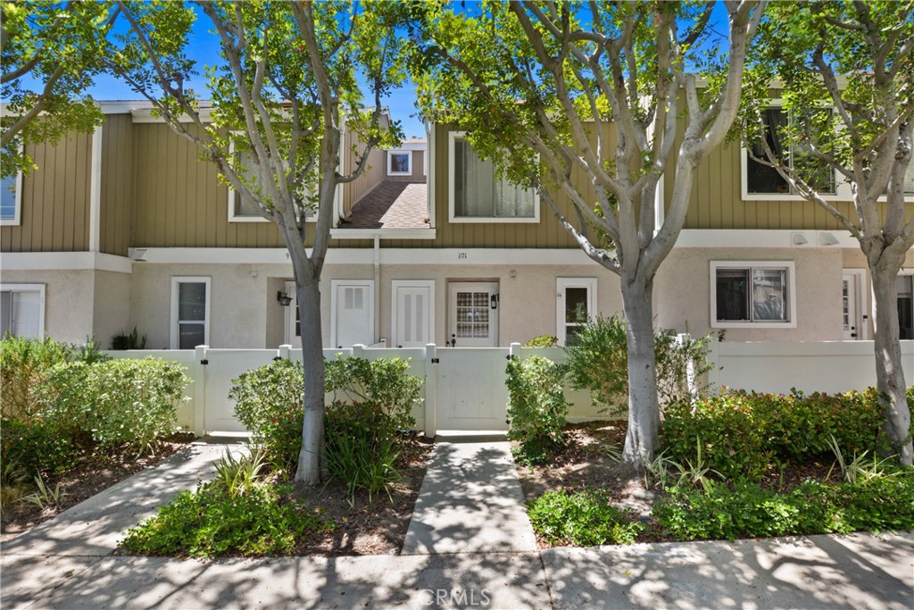 Located in the beautiful Morningside Community of Aliso Viejo is your 2 bedroom, 1 bathroom 2-story Townhome! Home has been painted throughout, recessed lighting, smart thermostat, ring doorbell, newer water heater and PEX piping throughout. Downstairs the flooring is all woodgrain tile. The kitchen is updated with stainless steel appliances, granite countertops with ample cabinet space. Enjoy the open concept living from kitchen, dining area, living room to the back private patio for extended living pleasure. Upstairs are both spacious bedrooms with a shared remodeled shower/tub and plenty of storage. The primary bedroom boasts tall vaulted ceilings with a private balcony that overlooks the green belt/ courtyard. Enjoy 2 assigned parking spaces: 1 covered carport parking space with private storage and an uncovered space just steps from the front door. Home entry has a vinyl gated porch area with no-maintenance synthetic turf. Located very close to the pool, spa and BBQs as well as guest parking is available NO Mello-Roos! Conveniently located a short walking distance to shopping, restaurants and drivable to great schools, local highways and Orange County Beaches.
