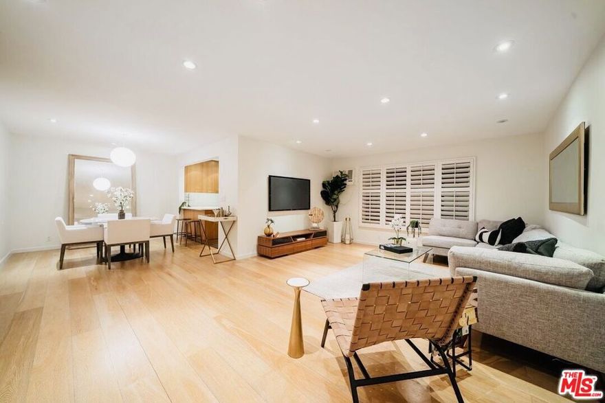 Teva Leasing is proud to present this furnished 1BD/1BA condo in prime West Hollywood. Situated in the heart of the Design District, just up the street from Urth Caffe, steps to fine dining, and moments from world-class shopping and nightlife this is one of West Hollywood's most sought-after locations. This modernized residence is in a well maintained mid-century building. Positioned on the second floor with a north-facing orientation, it offers excellent natural light and privacy. The spacious and versatile floor plan includes a separate living room, dedicated dining area, and space for a home office. Fully remodeled, the condo features a stunning kitchen, a timeless Carrara marble bathroom with separate shower and soaking tub, private in-unit laundry, wide-plank hardwood floors throughout, and recessed lighting. The building offers a welcoming lobby, pool and lounge area, and 1 secured/gated parking space. Tenant pays utilities. Can be unfurnished too.