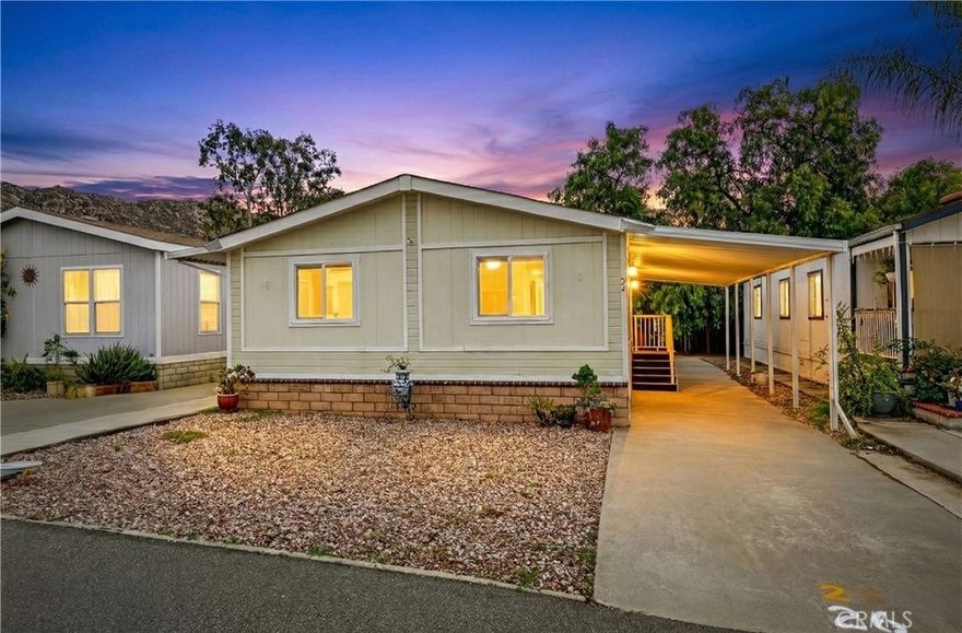 Welcome to this beautifully maintained 2-bedroom, 2-bath home located in the well-kept 55+ community of Panorama Cove Mobile Estates. This charming property offers the perfect blend of comfort, convenience, and affordability, making it ideal for those seeking a peaceful and active lifestyle.

Step inside to find a bright and open floor plan featuring a spacious living room, a dining area with built-in cabinetry, and a clean, functional kitchen with plenty of counter space. Both bedrooms are generously sized, with the primary suite offering an en-suite bathroom and ample closet space. The second bedroom is perfect for guests, an office, or a hobby room. All items shown are included—move right in and enjoy!

Enjoy your morning coffee or evening breeze from the covered patio—an inviting space to relax and unwind. The low-maintenance yard, storage shed, and covered carport add even more convenience.

Residents of Panorama Cove Mobile Estates enjoy access to great amenities, including a community pool, clubhouse, and social activities. Located close to shopping, dining, medical facilities, and major roadways, this home offers comfort and ease at a fantastic value.

Utility billing is simple and convenient: sewer, water, and trash are billed directly through the park, while gas and electric services are billed through Southern California Edison and SoCal Gas.

Don’t miss the opportunity to own this move-in ready home in a desirable 55+ community!