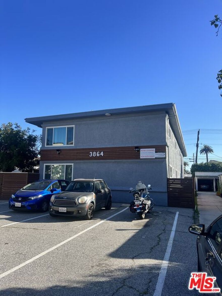 * Renovated 10-unit, 2-story apartment building in West Los Angeles with 15 parking spaces updated with brand-new plumbing, electrical and windows   *In-place cap rate of 6.36%, with below market assumable financing at 3.35% fixed for the next two years, providing an investor with positive leverage and immediate cash-on-cash of 13.08%   * Consistent unit mix of 10 one-bedroom floorplans, with one unit boasting its own private terrace   * An astute buyer can capture additional upside by adding 2 ADUs in the existing parking lot   * All units are equipped with newly refinished hardwood floors, large closets, wall HVAC, stainless steel appliances, updated bath and kitchens, and in-unit washers and dryers   * Submarket occupancy averaged 96.6% over the past five years   * Submarket asking rents expected to rise 21% over the next two years   * The average household income within a three-mile radius is $164,324